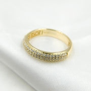 14K Solid Gold Diamond Band Ring.